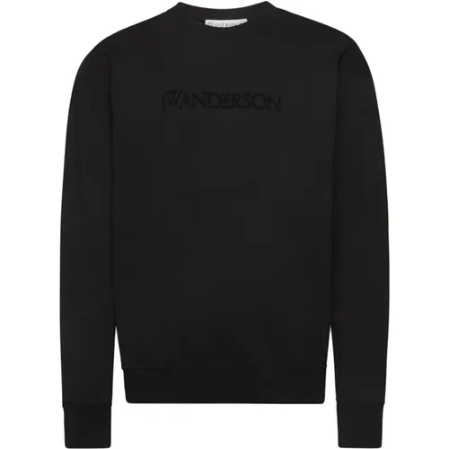 Schwarzer bestickter Crew Neck Sweatshirt , Herren, Größe: M - JW Anderson - Modalova