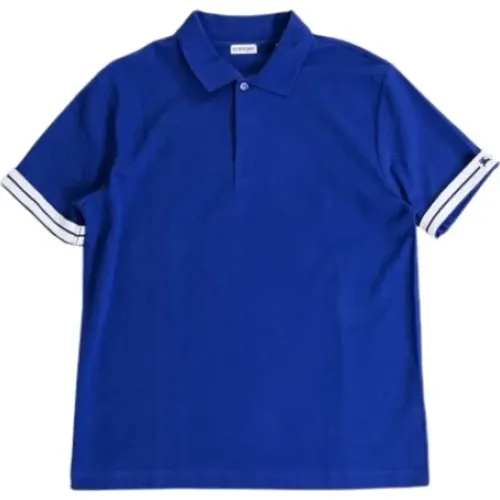 Blaues Baumwoll-Piqué-Poloshirt , Herren, Größe: L - Burberry - Modalova