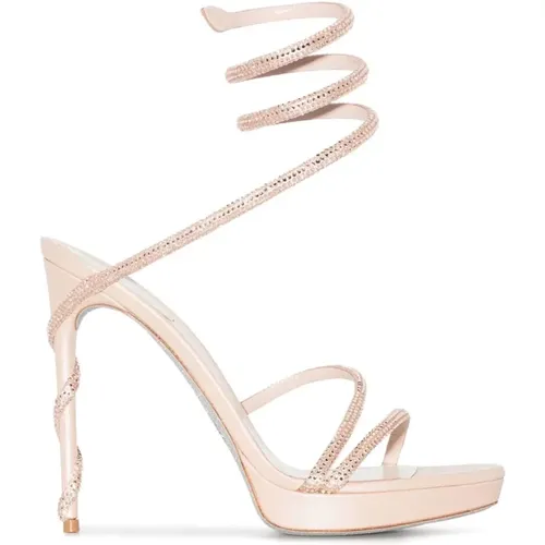 Nude Strappy Sandals , female, Sizes: 2 1/2 UK, 3 1/2 UK, 4 1/2 UK, 5 1/2 UK, 6 1/2 UK, 6 UK, 8 UK, 4 UK, 7 UK - René Caovilla - Modalova