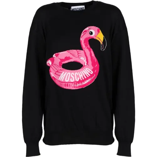 Flamingo Jacquard Jumper , female, Sizes: M, XS - Moschino - Modalova