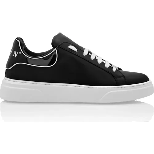 Schwarze Low-Top-Sneaker mit Logodetail , Herren, Größe: 45 EU - Philipp Plein - Modalova