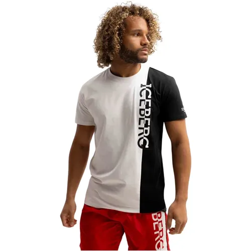 Vertical Logo T-Shirt Men , male, Sizes: L, S, 2XL, M - Iceberg - Modalova