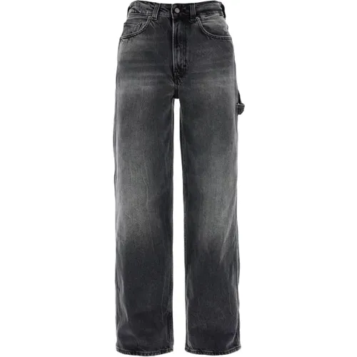 Distressed Cotton Denim Straight Leg Jeans , female, Sizes: W29, W28, W27, W24, W25 - Haikure - Modalova