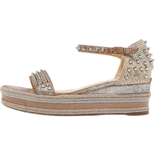 Pre-owned Raffia sandals , female, Sizes: 4 UK - Christian Louboutin Pre-owned - Modalova