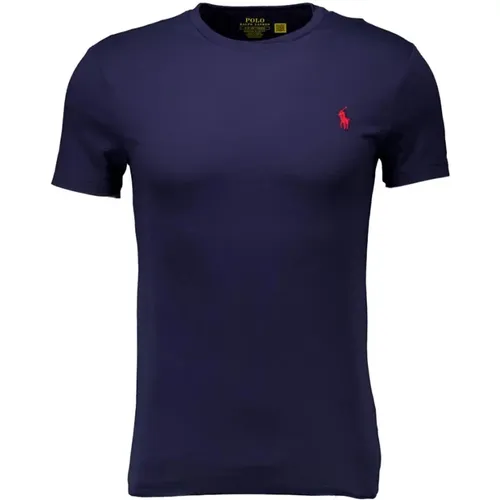 Stylish Dark T-Shirt with Red Logo , male, Sizes: M, L, XL, S - Ralph Lauren - Modalova