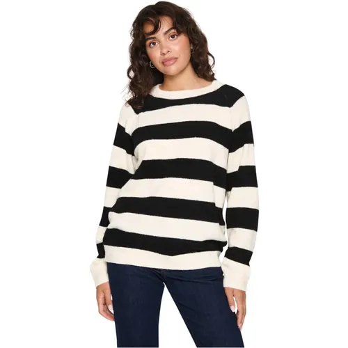 Ice Black Stripe Knit Pullover , female, Sizes: XL, L, 2XL, M, S, XS - Saint Tropez - Modalova