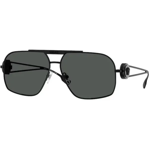 Dunkelgraue Rahmen Sonnenbrille , unisex, Größe: 62 MM - Versace - Modalova