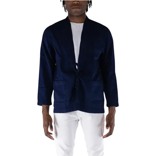 Denim Tie Front Herringbone Jacket , male, Sizes: L, XL, S, M - Universal Works - Modalova