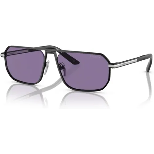 Rectangular Metal Sunglasses with Logo , male, Sizes: 59 MM - Prada - Modalova