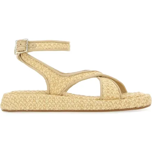 Zweifarbige Raffia Rosie 17 Sandalen , Damen, Größe: 37 1/2 EU - Gia Borghini - Modalova