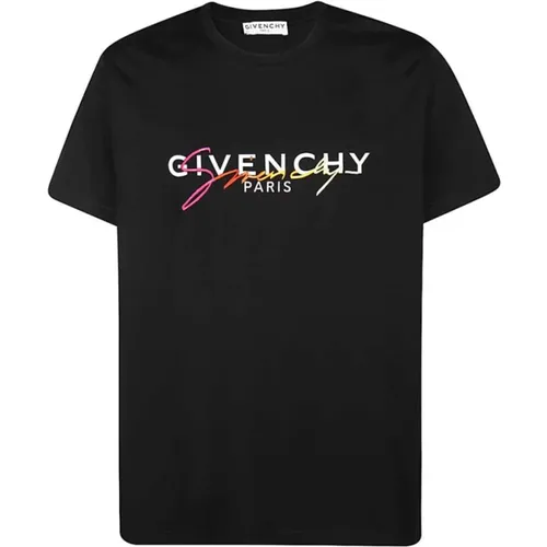 Schwarzes T-Shirt mit Logo-Print , Herren, Größe: 2XS - Givenchy - Modalova