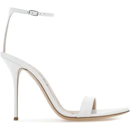 Elegante Weiße Leder High Heel Sandalen , Damen, Größe: 39 EU - Casadei - Modalova