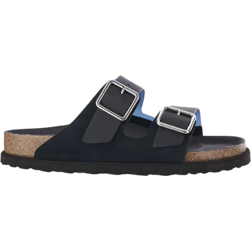 Navy Wildleder Sandalen Korksohle , Herren, Größe: 41 EU - Birkenstock - Modalova