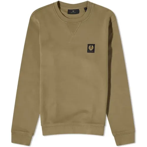 Klassischer Logo-Sweatshirt in True Olive-S - Belstaff - Modalova