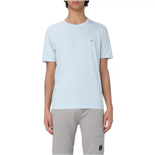 Blau Baumwolle Regular Fit T-Shirt - C.P. Company - Modalova