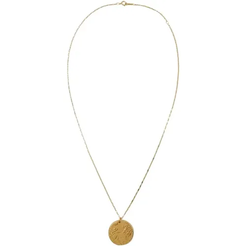 Il Leone Medaillon in Gold , female, Sizes: ONE SIZE - Alighieri - Modalova