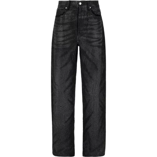 Kristallbemalte Schwarze Denim Jeans - alexander wang - Modalova