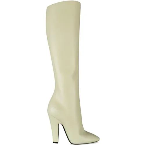 Elegante Knielange Stiefel aus Kalbsleder , Damen, Größe: 40 1/2 EU - Saint Laurent - Modalova