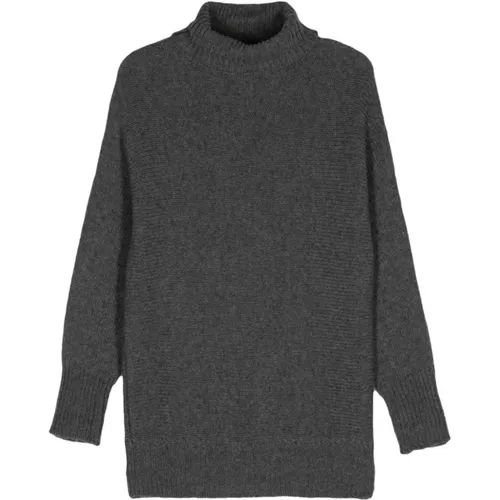 Grauer Woll Rollkragenpullover - Alysi - Modalova