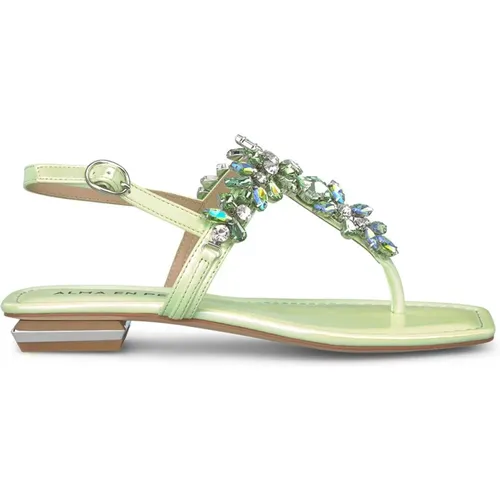 Square Toe Flat Sandal , female, Sizes: 3 UK, 4 UK, 5 UK - Alma en Pena - Modalova