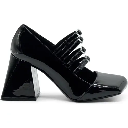 Schwarze Lackleder High Heel Sandale , Damen, Größe: 38 EU - Vic Matié - Modalova