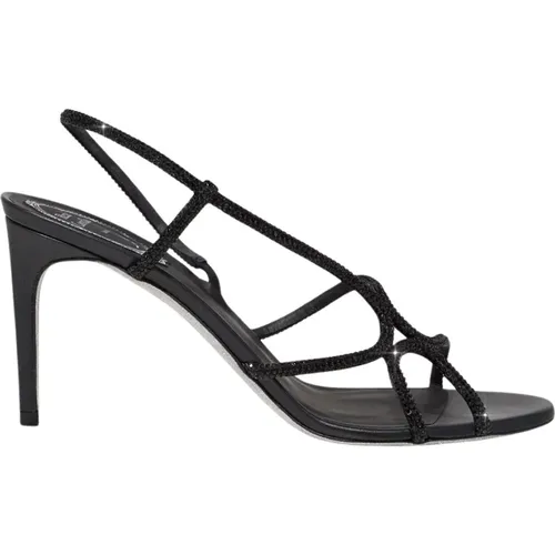 Schwarze Kristall Stiletto Sandalen Arielle - René Caovilla - Modalova