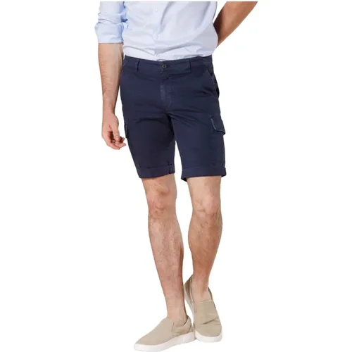 Slim Cargo Bermuda in Stretch Satin , Herren, Größe: M - Mason's - Modalova