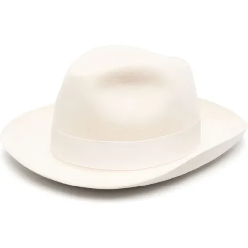 Cream Wide Brim Hat Lightweight , female, Sizes: 55 CM, 57 CM, 56 CM - Borsalino - Modalova