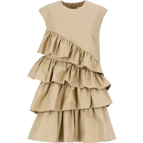 Cotton Sleeveless Dress with Drape , female, Sizes: 2XS, XS - Msgm - Modalova