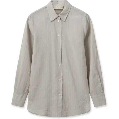 Linen Shirt with Long Sleeves , female, Sizes: S, XL, M, L - MOS MOSH - Modalova