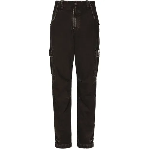 Washed Jeans Cargo Pants , male, Sizes: L - Dolce & Gabbana - Modalova