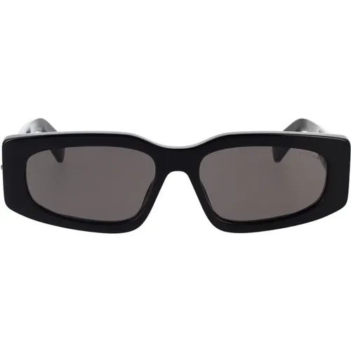 Geometric Shape Sunglasses with Grey Lenses , unisex, Sizes: 54 MM - Bvlgari - Modalova