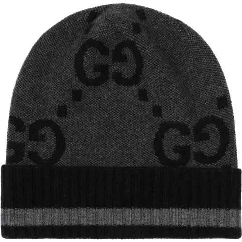 Cashmere GG Pattern Hat , female, Sizes: M - Gucci - Modalova