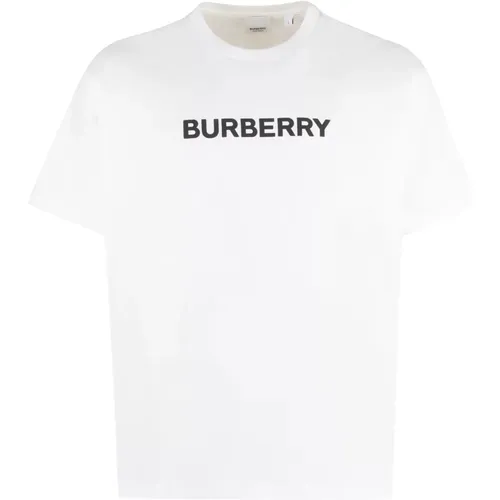 Geripptes Baumwoll-Crew-Neck T-Shirt - Burberry - Modalova