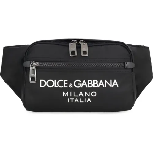 Nylon Gürteltasche mit Lederdetails - Dolce & Gabbana - Modalova