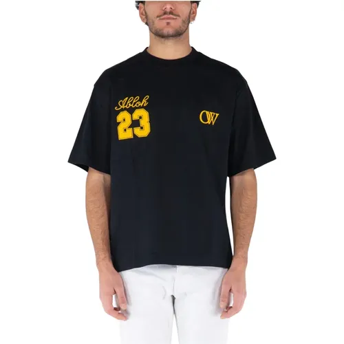 OW 23 T-Shirt , Herren, Größe: S - Off White - Modalova