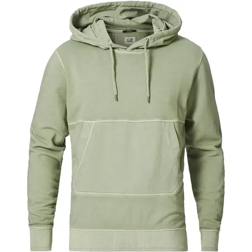 Grüner Resist Dyed Hoodie mit Kängurutasche , Herren, Größe: L - C.P. Company - Modalova