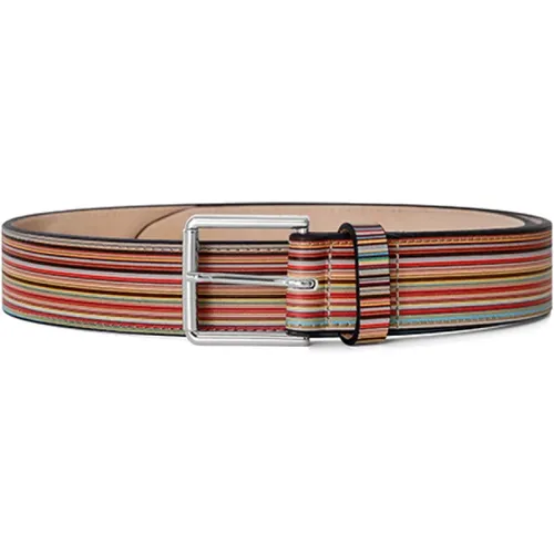 Striped Leather Belt , male, Sizes: 105 CM, 90 CM, 95 CM, 75 CM, 80 CM, 85 CM, 100 CM - Paul Smith - Modalova