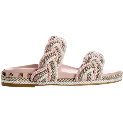 Rockstud Torchon Slides , female, Sizes: 3 UK - Valentino - Modalova