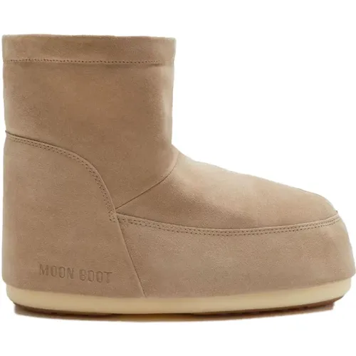 Suede Snow Boots Sand Logo , female, Sizes: 3 UK, 9 UK, 6 UK - moon boot - Modalova