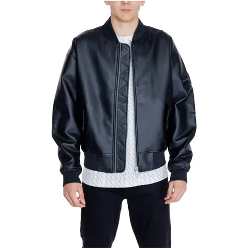 Faux Leder Bomber Jacke Herren , Herren, Größe: XL - Calvin Klein Jeans - Modalova