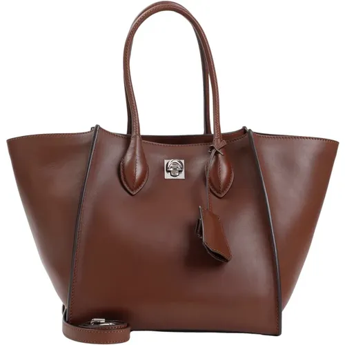 Braune Leder-Schultertasche - Ermanno Scervino - Modalova