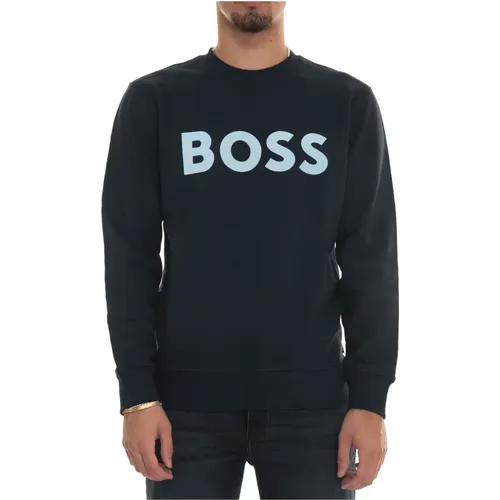 Maxi Logo Crewneck Sweatshirt , Herren, Größe: S - Boss - Modalova
