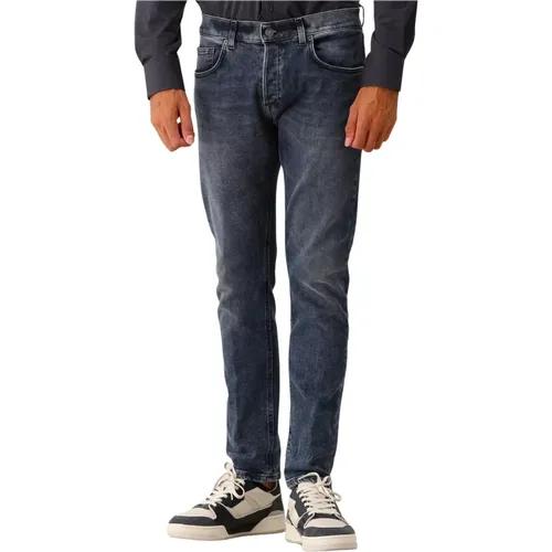 Icon Jeans mit Silbernen Knöpfen , Herren, Größe: W31 - Dondup - Modalova