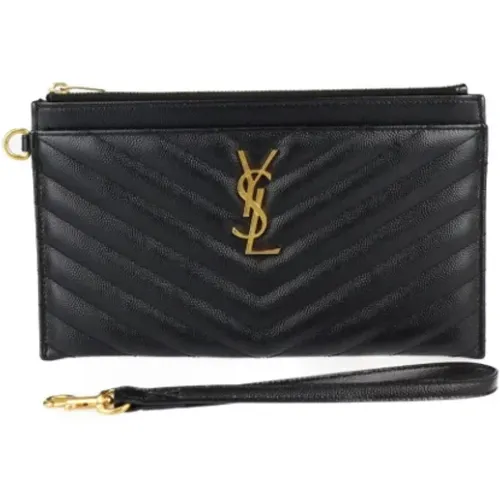 Pre-owned Leather clutches , female, Sizes: ONE SIZE - Yves Saint Laurent Vintage - Modalova