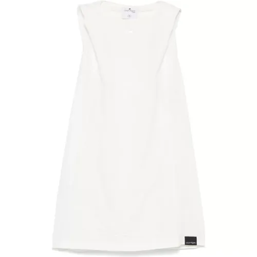 Weißes ärmelloses Racerback-Top , Damen, Größe: M - Courrèges - Modalova