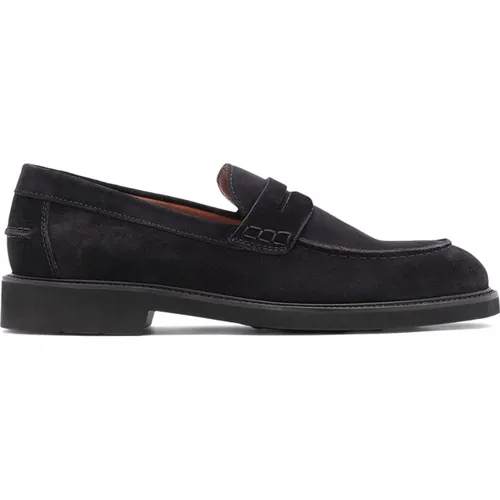 Baltimore Band Loafers,Navy Calfskin Baltimore Band Loafers Mocasin Banda - Lottusse - Modalova