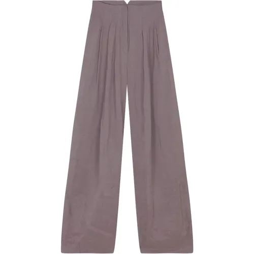 Lavender Palazzo High-Waisted Linen Pants , female, Sizes: XS, XL, 2XL, S, L, M - Cortana - Modalova