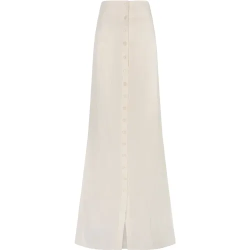 Bambina, linen skirt in ivory , female, Sizes: 2XL, S, XL, XS, M, L - Cortana - Modalova