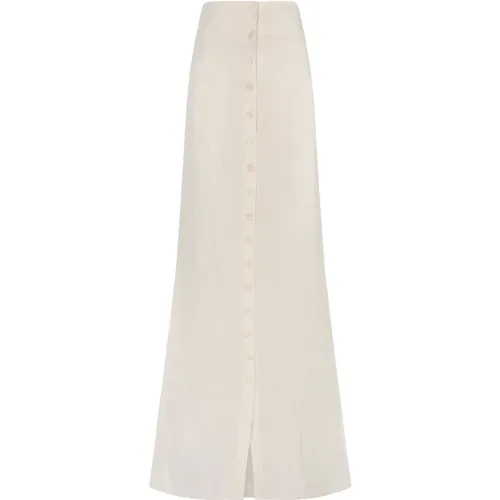 Bambina, linen skirt in ivory , female, Sizes: S, XL, XS, M, L - Cortana - Modalova